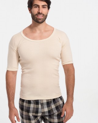 LILIS Men's Short Sleeve Wool Cotton Jersey