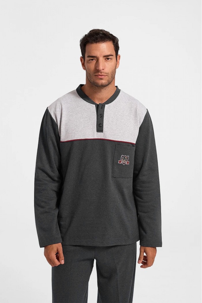 Winter Pajamas LION with buttons MINT