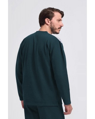 Men's Pajamas LION classic with V PETROL