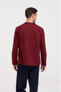 Men's winter pajamas LION Adventure Bordeaux