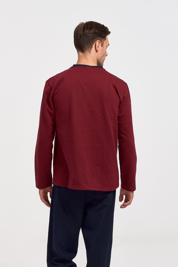 Men's winter pajamas LION Adventure Bordeaux