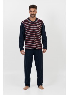 Herren-Herbstpyjama LION STRIPES Bordeaux Herren-Herbstpyjama LION STRIPES Bordeaux