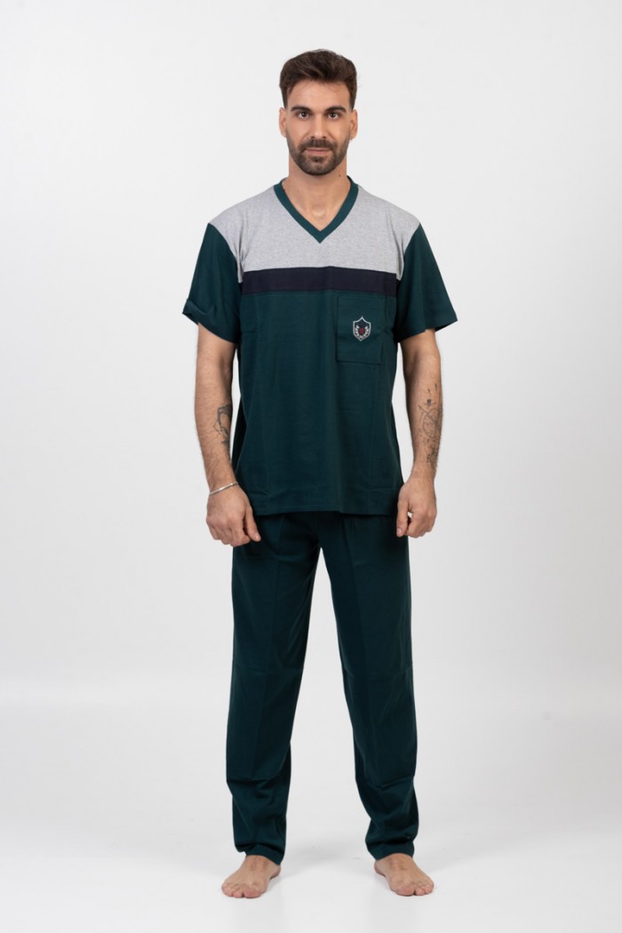Men's pajamas LION with 2 Pants Cypress green 02