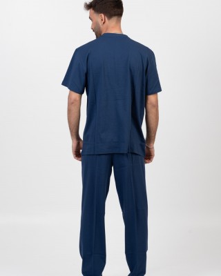 Herren Schlafanzug LION mit 2 Hosen Blau Raph 03