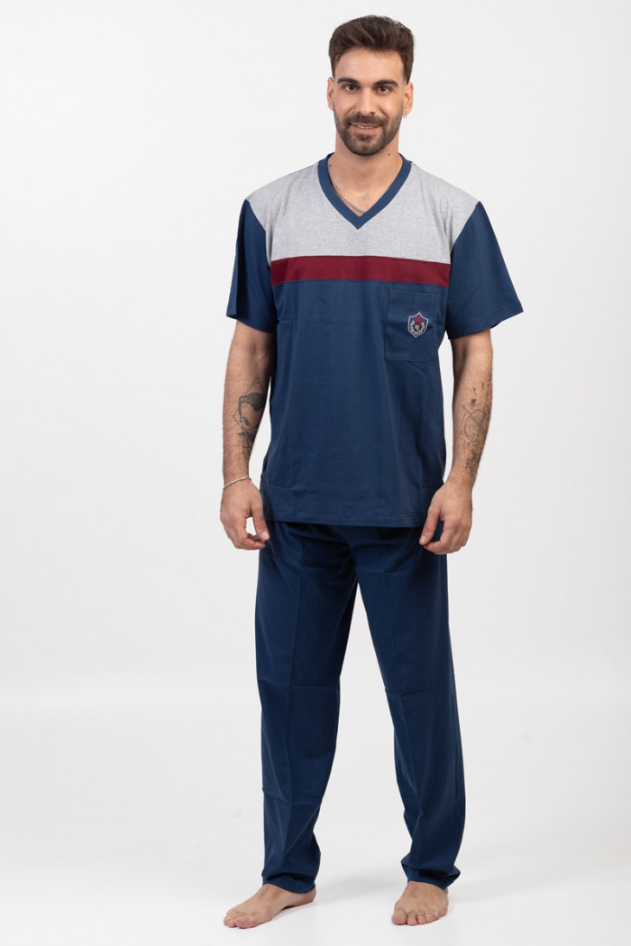 Men's pajamas LION with 2 Trousers Blue Raph 03