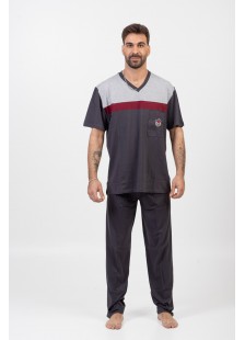 Men's pajamas LION with 2 Trousers Anthracite 04 Men's pajamas LION with 2 Trousers Anthracite 04