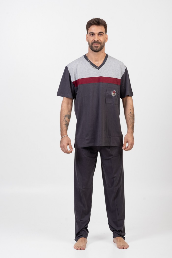 Men's pajamas LION with 2 Trousers Anthracite 04