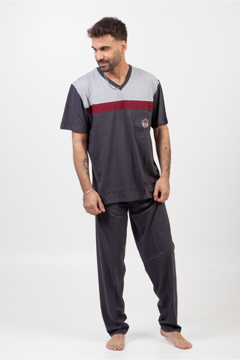Men's pajamas LION with 2 Trousers Anthracite 04 Men's pajamas LION with 2 Trousers Anthracite 04