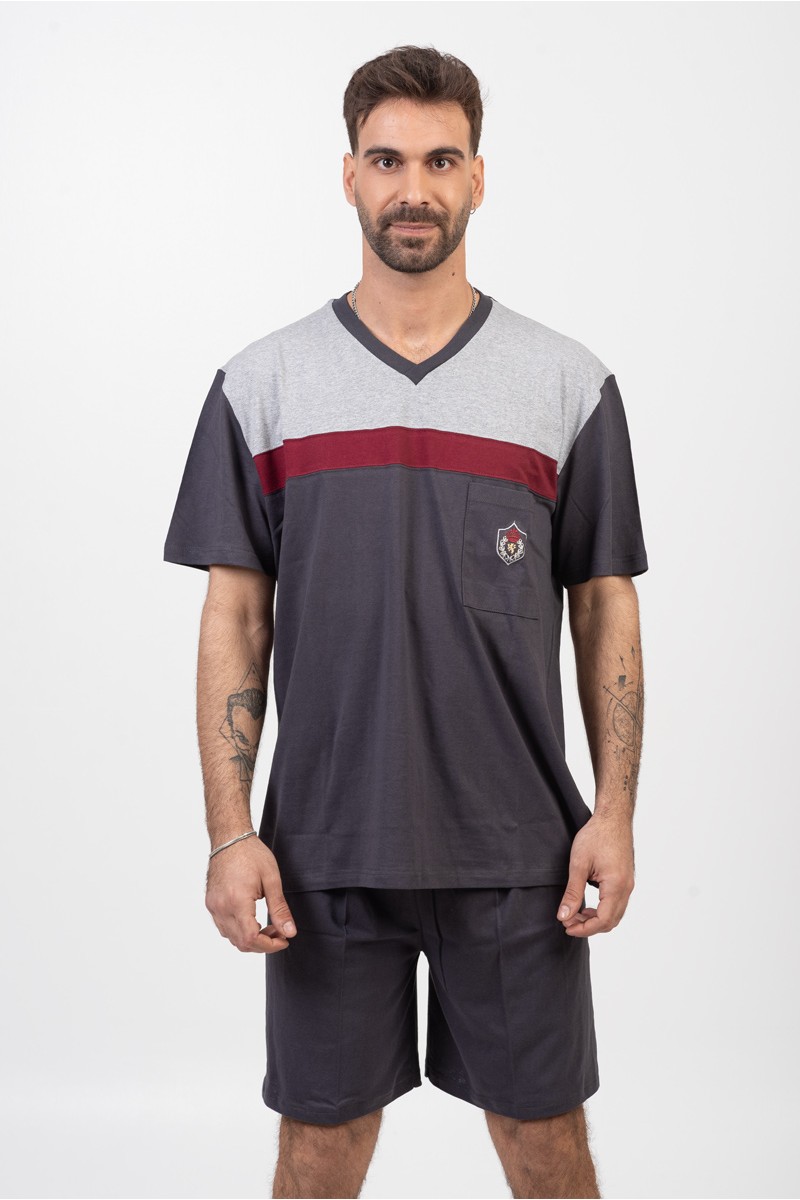 Men's pajamas LION with 2 Trousers Anthracite 04 Men's pajamas LION with 2 Trousers Anthracite 04