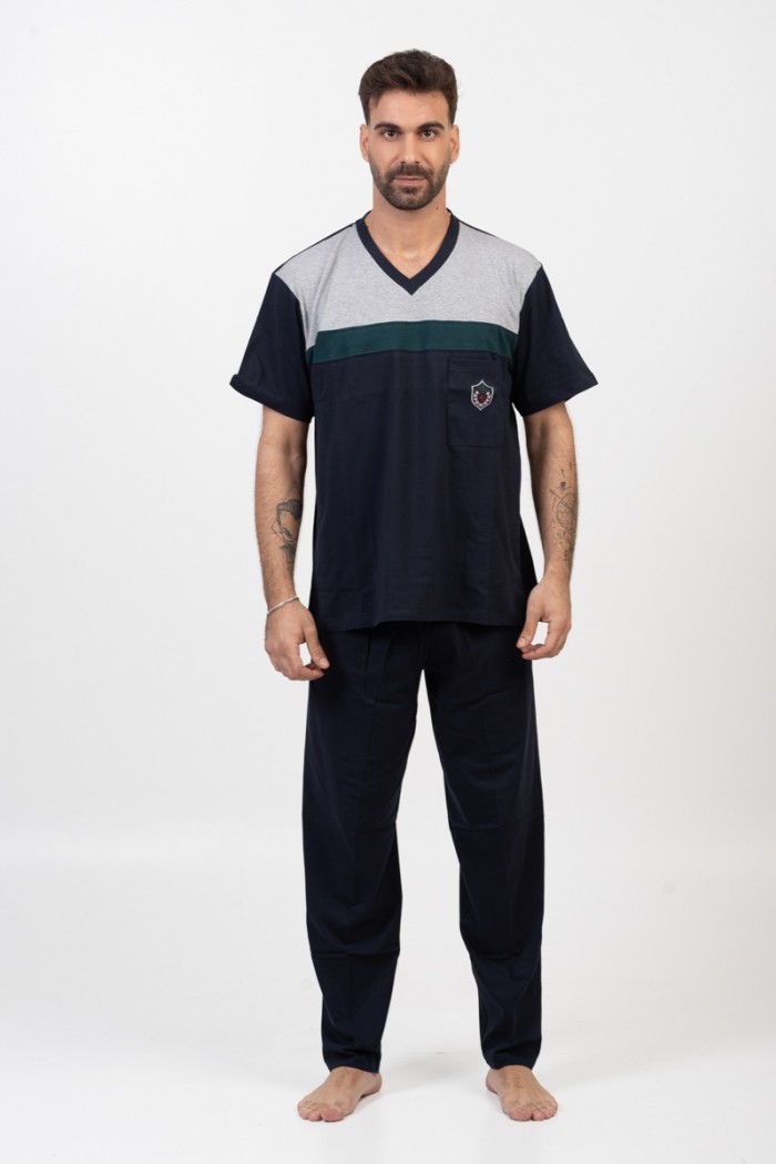 Men's pajamas LION with 2 Trousers Navy 01