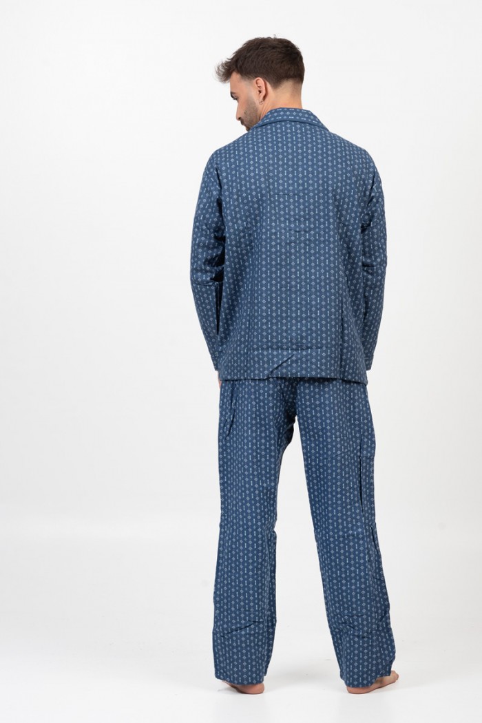Men's pajamas with buttons LION Spring 2520 BLUE DROPS