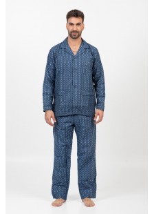 Herren Schlafanzug mit Knöpfen LION Spring 2520 BLUE DROPS