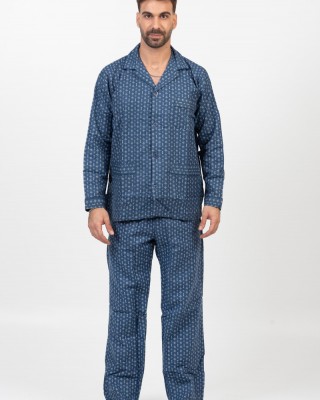 Men's pajamas with buttons LION Spring 2520 BLUE DROPS