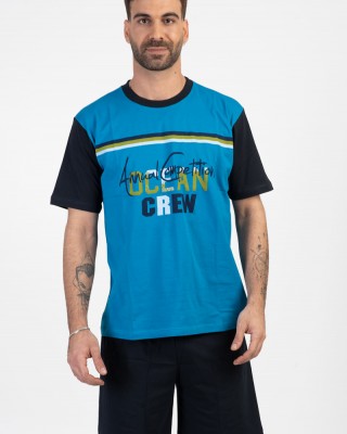 Herren Schlafanzug LION OCEAN CREW Blau Karo