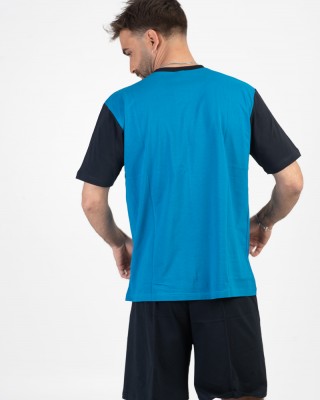 Herren Schlafanzug LION OCEAN CREW Blau Karo