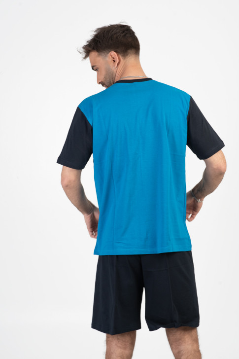 Herren Schlafanzug LION OCEAN CREW Blau Karo