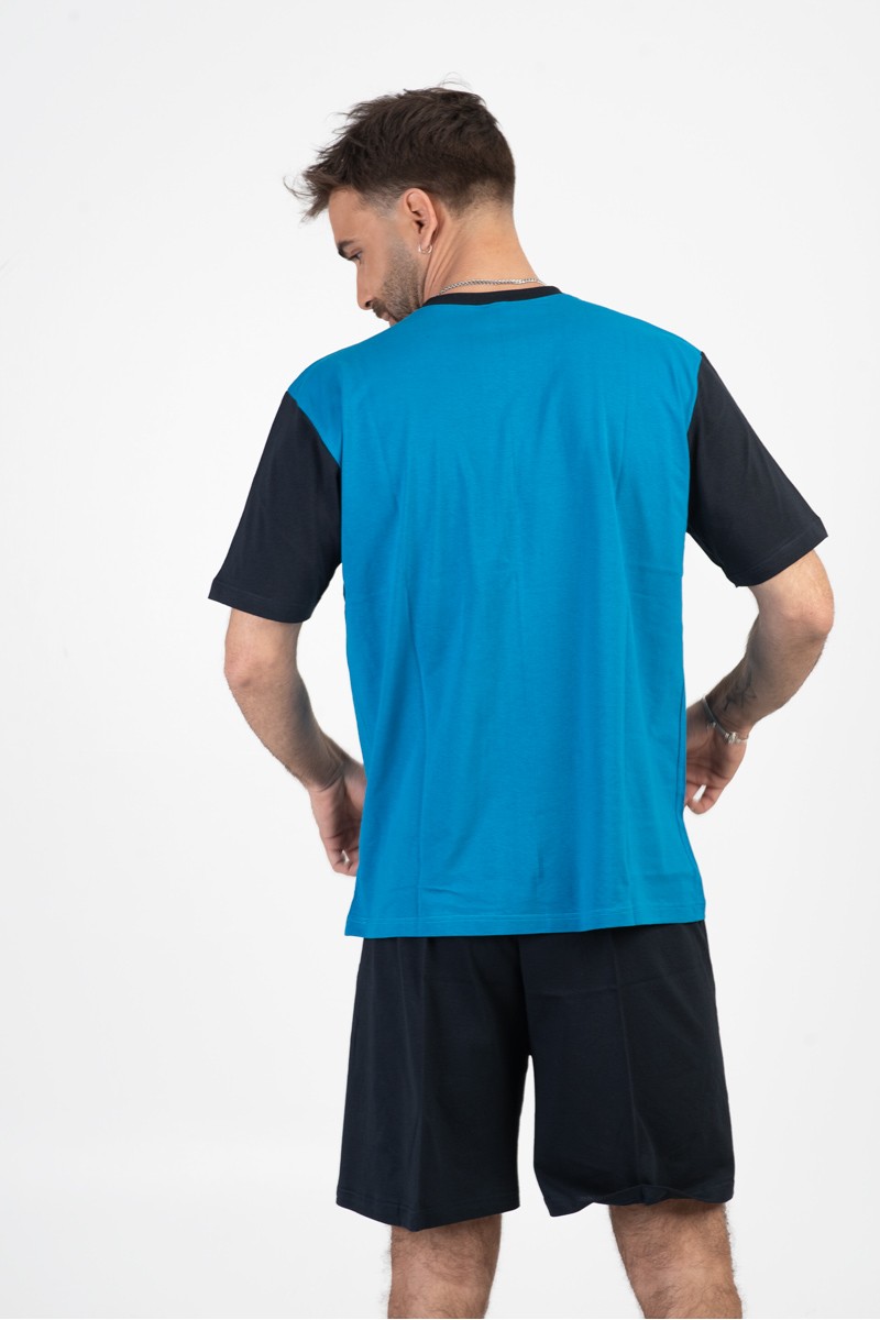 Herren Schlafanzug LION OCEAN CREW Blau Karo