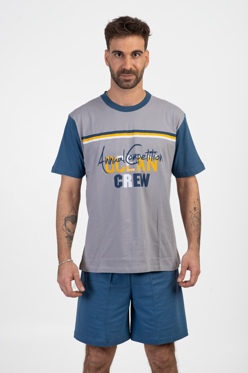 Herren-Pyjama LION OCEAN CREW Grau