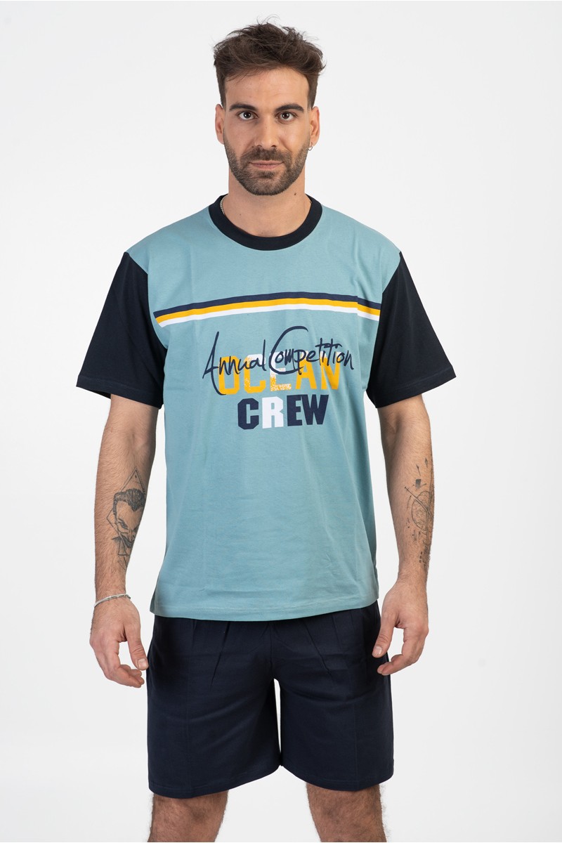 Schlafanzug für Männer LION OCEAN CREW MENTA Schlafanzug für Männer LION OCEAN CREW MENTA