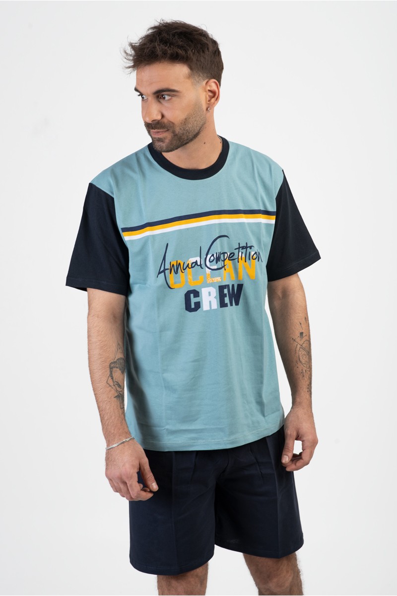 Schlafanzug für Männer LION OCEAN CREW MENTA Schlafanzug für Männer LION OCEAN CREW MENTA