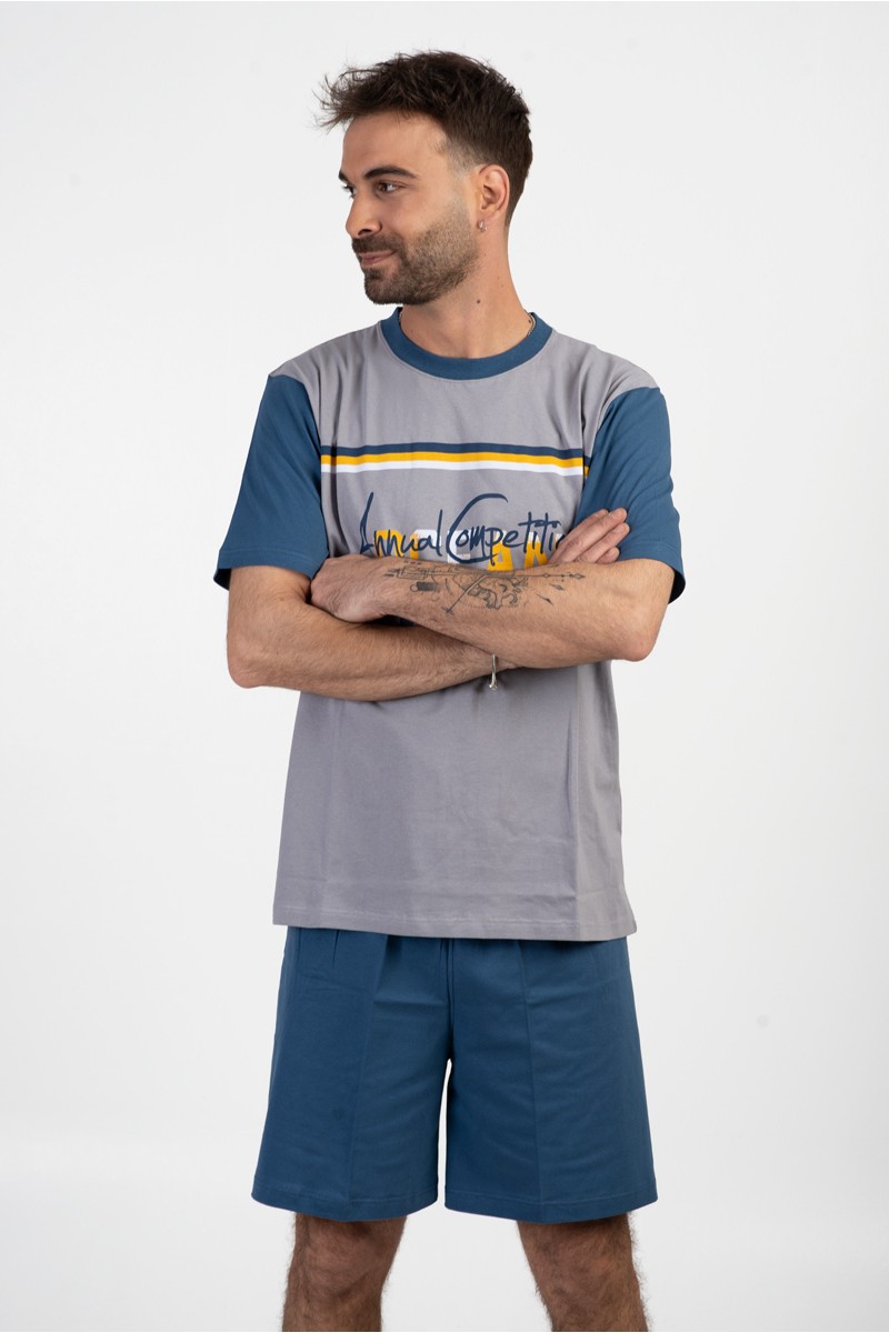 Herren-Pyjama LION OCEAN CREW Grau Herren-Pyjama LION OCEAN CREW Grau