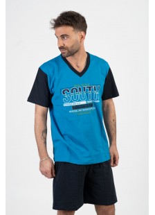 Herren Schlafanzug LION SOUTH Blau Karo