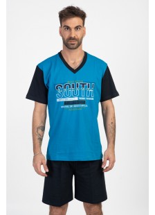 Herren Schlafanzug LION SOUTH Blau Karo