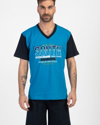 Herren Schlafanzug LION SOUTH Blau Karo