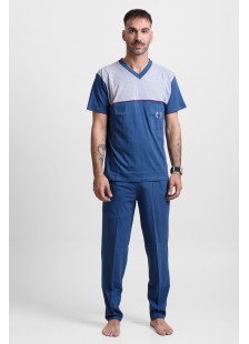 Herren Schlafanzug LION mit 2 Hosen 25-102 Blau Raph Herren Schlafanzug LION mit 2 Hosen 25-102 Blau Raph