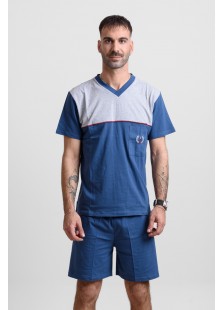 Herren Schlafanzug LION mit 2 Hosen 25-102 Blau Raph Herren Schlafanzug LION mit 2 Hosen 25-102 Blau Raph