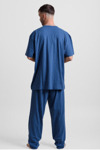 Men's pajamas with 2 pants LION 25-200 PLUS SIZE Blue Raph