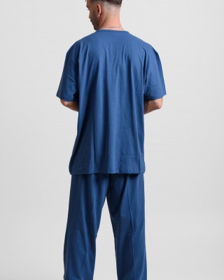 Men's pajamas with 2 pants LION 25-200 PLUS SIZE Blue Raph