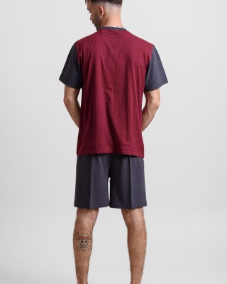 Herren Schlafanzug LION RESPECT Bordeaux