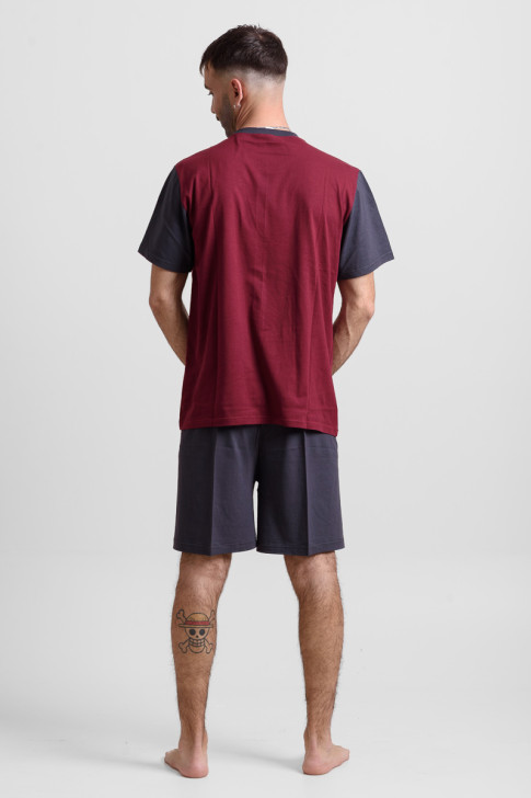 Herren Schlafanzug LION RESPECT Bordeaux