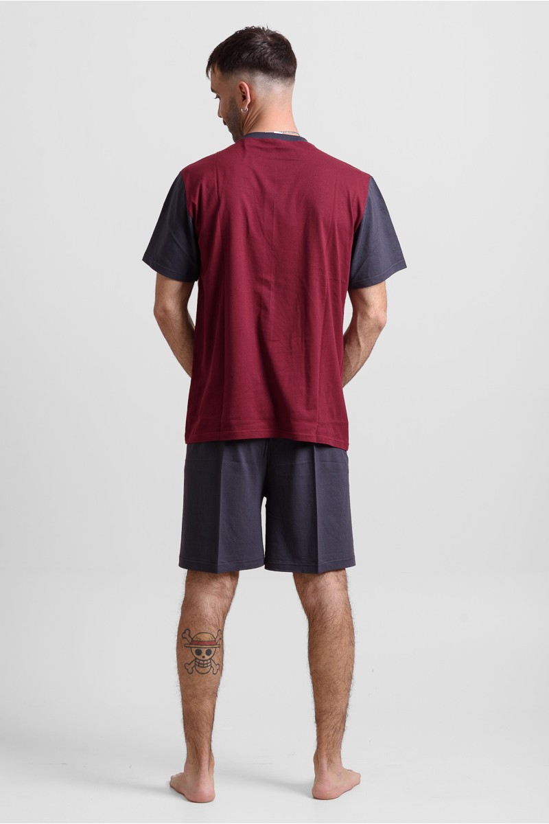 Herren Schlafanzug LION RESPECT Bordeaux