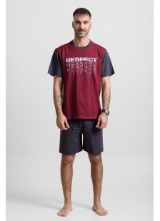 Herren Schlafanzug LION RESPECT Bordeaux
