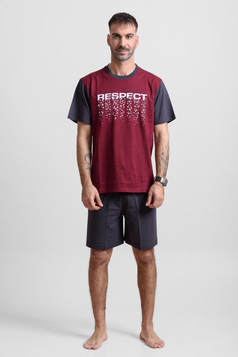 Herren Schlafanzug LION RESPECT Bordeaux