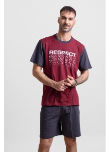 Herren Schlafanzug LION RESPECT Bordeaux