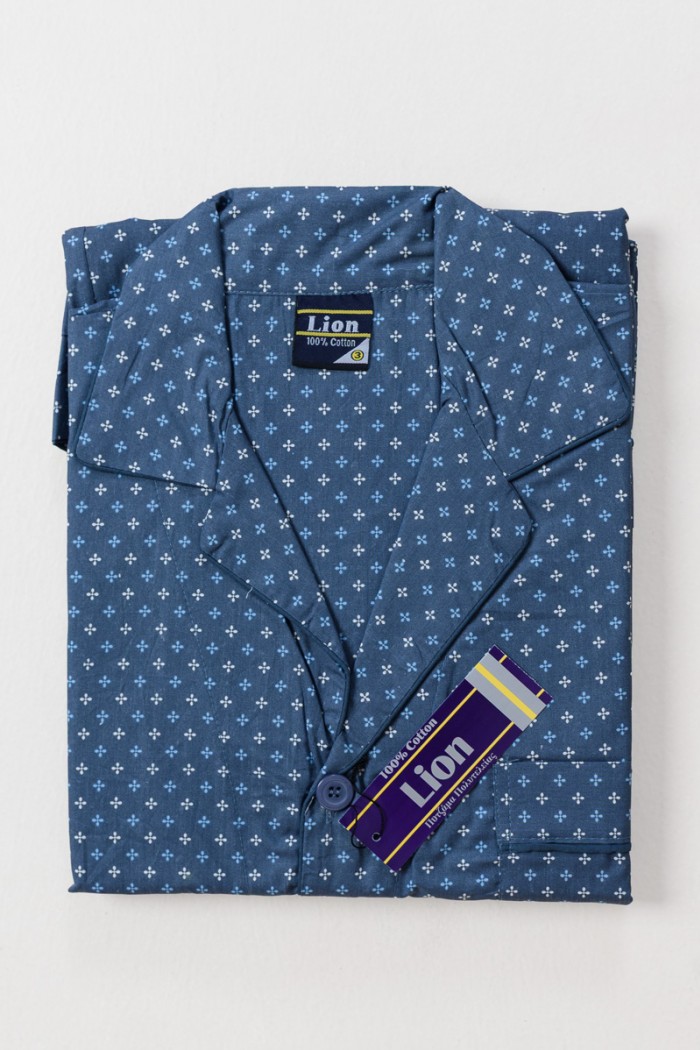 Men's pajamas with buttons LION Spring 2520 BLUE DROPS