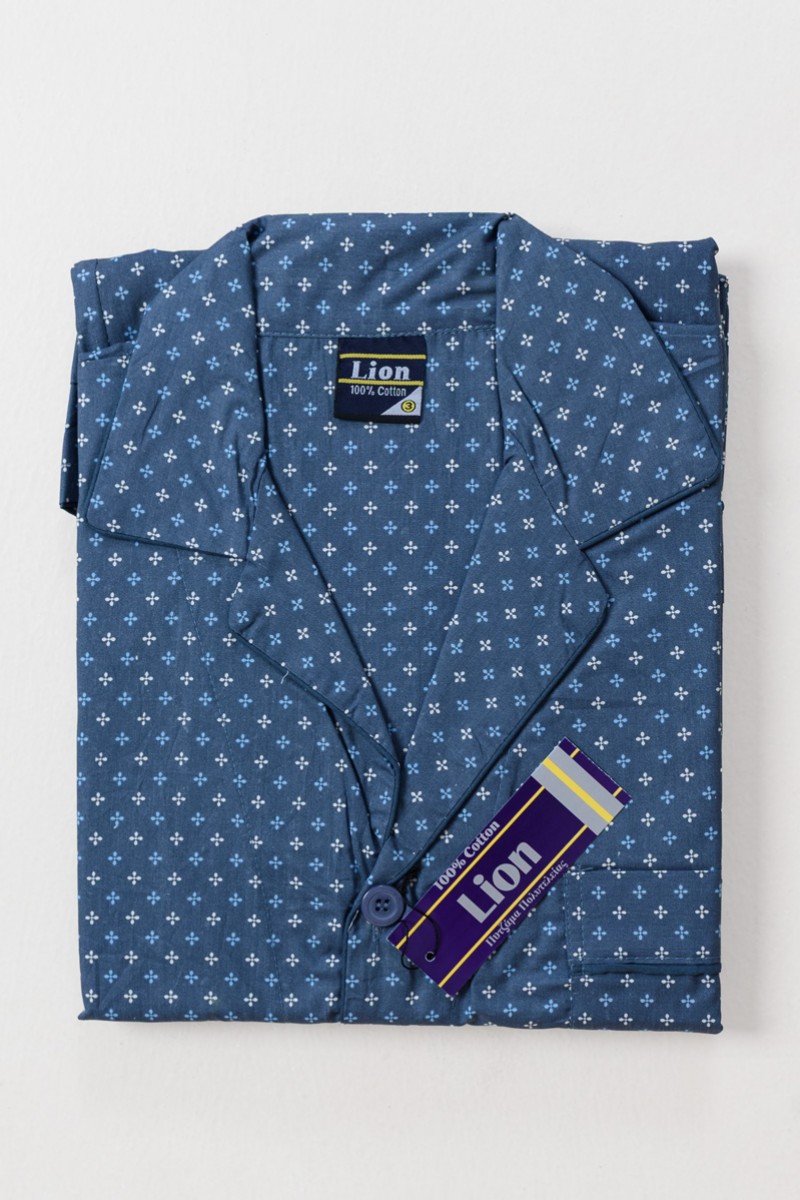 Herren Schlafanzug mit Knöpfen LION Spring 2520 BLUE DROPS