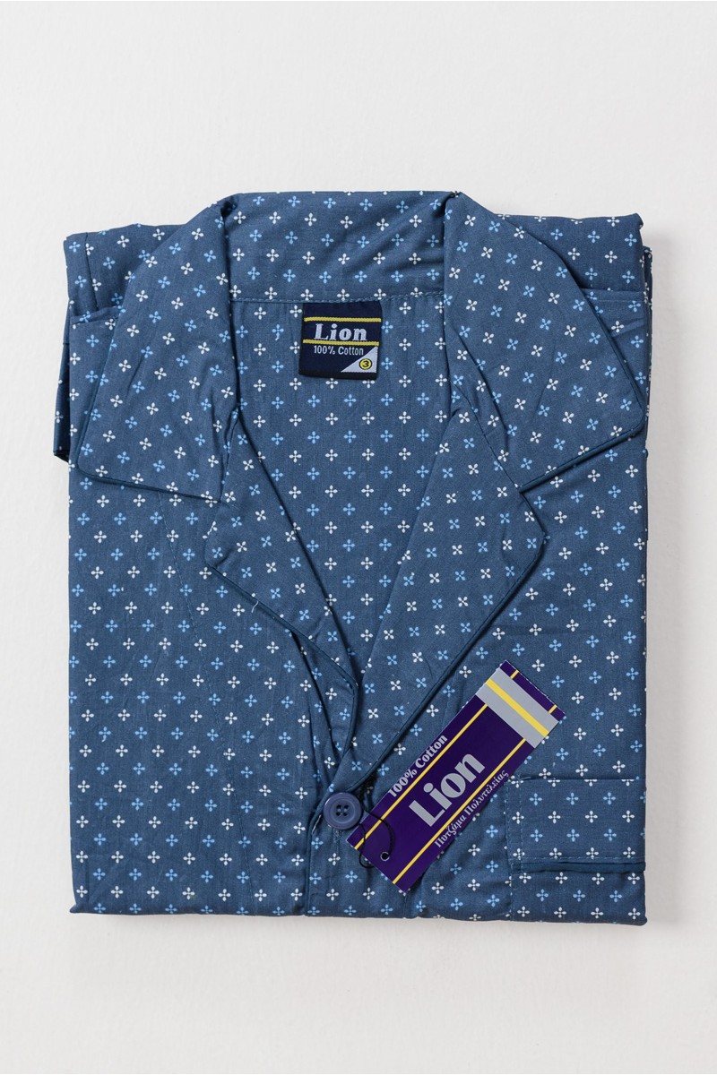 Herren Schlafanzug mit Knöpfen LION Spring 2520 BLUE DROPS