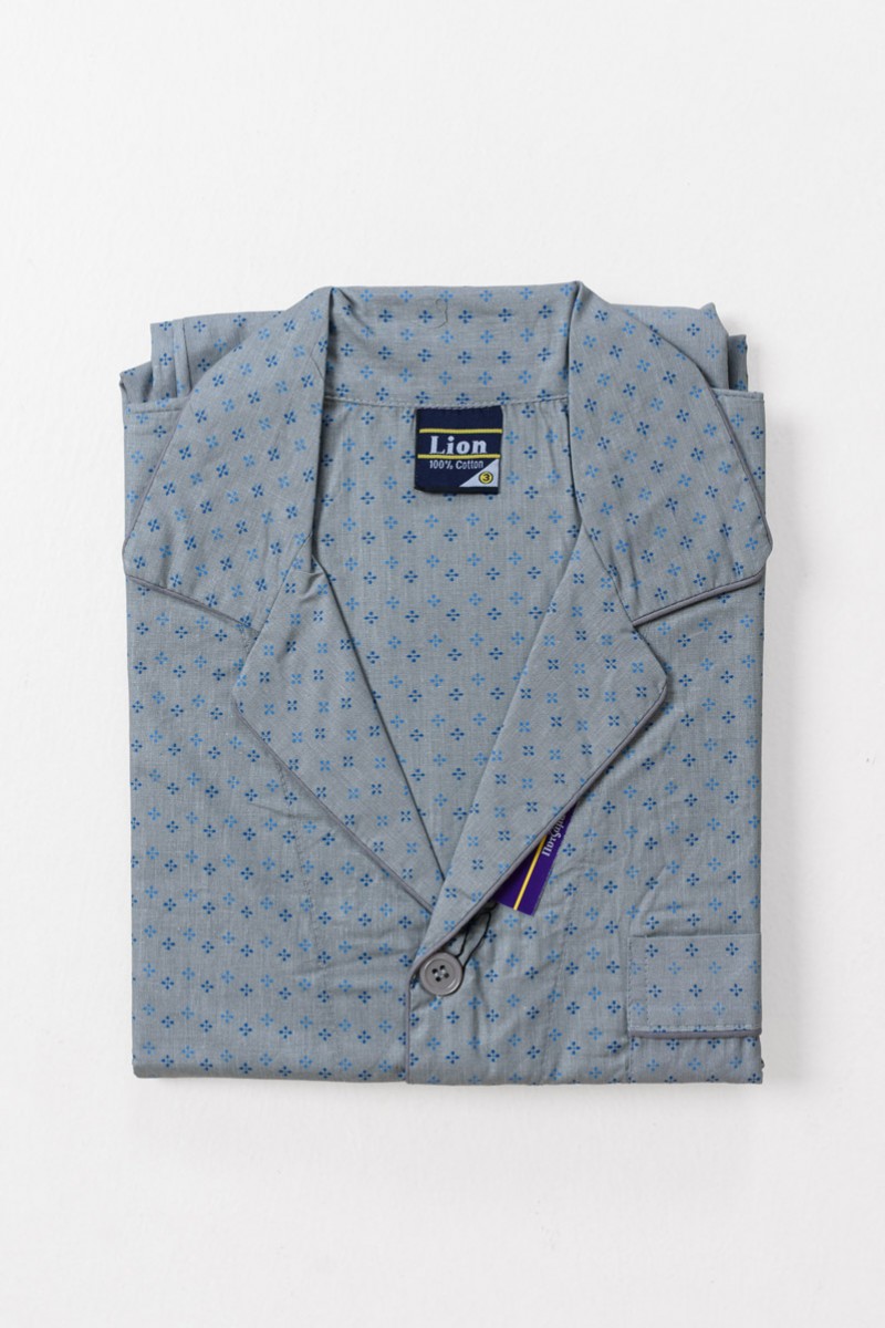 Herren Schlafanzug mit Knöpfen LION Spring 2520 GREY