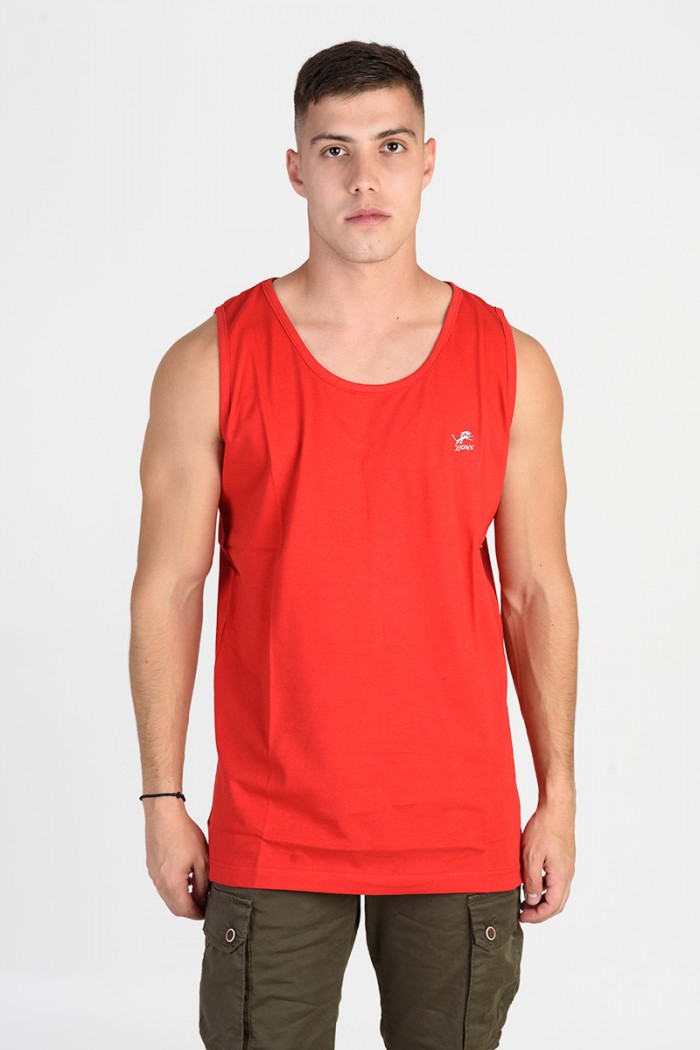 Men's sleeveless blouse LION Black and Red