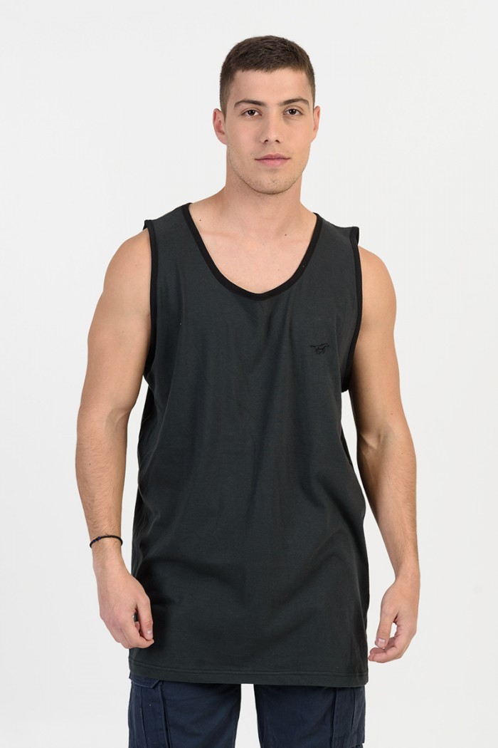 Men's sleeveless blouse LION Black and Red
