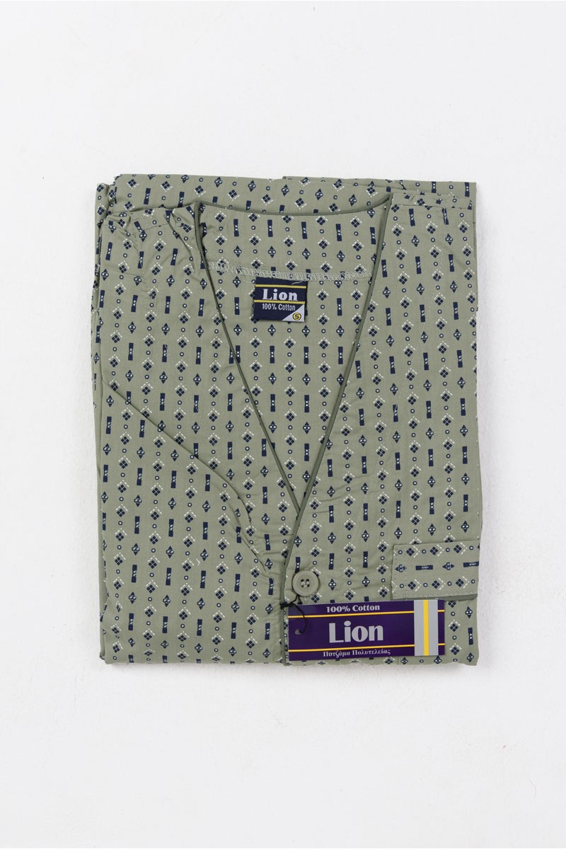 Herren-Pyjama LION mit kurzen Ärmeln und Knöpfen Herren-Pyjama LION mit kurzen Ärmeln und Knöpfen