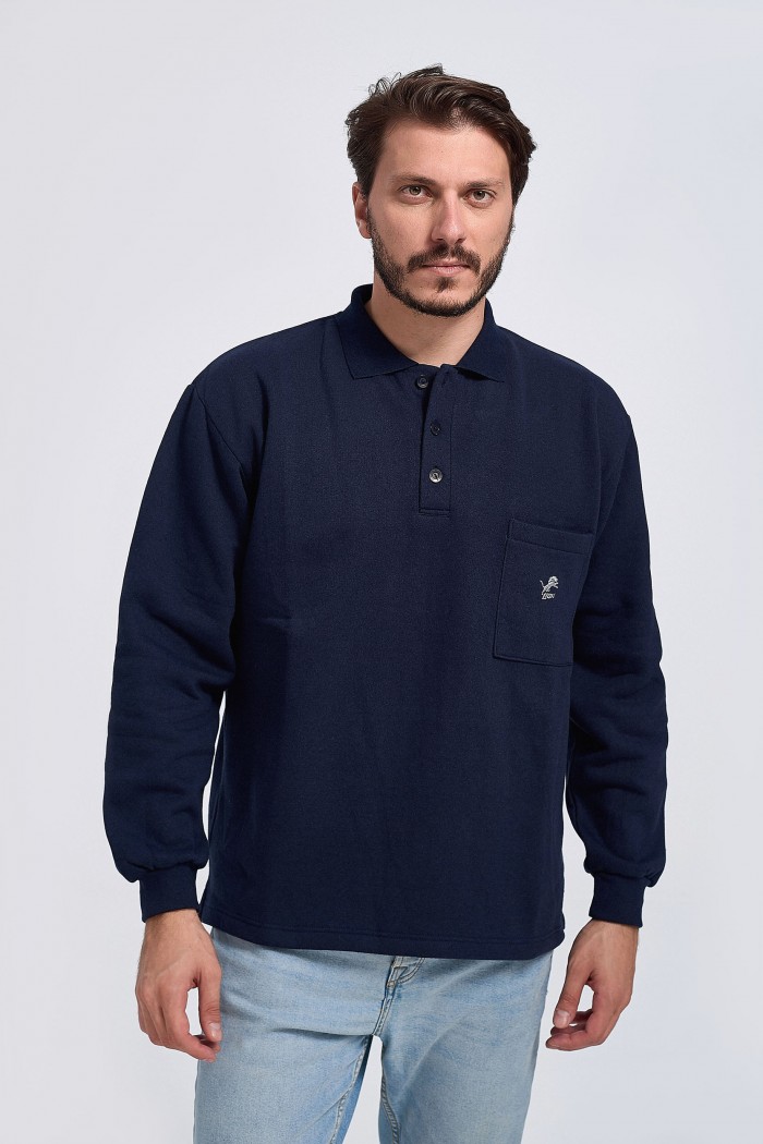 Sweatshirt mit Kragen LION in 4 Farbtönen