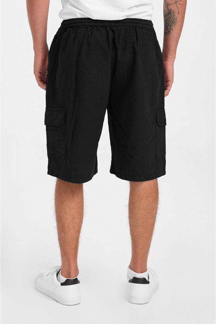 Men's LION Bermuda shorts with pockets BLACK