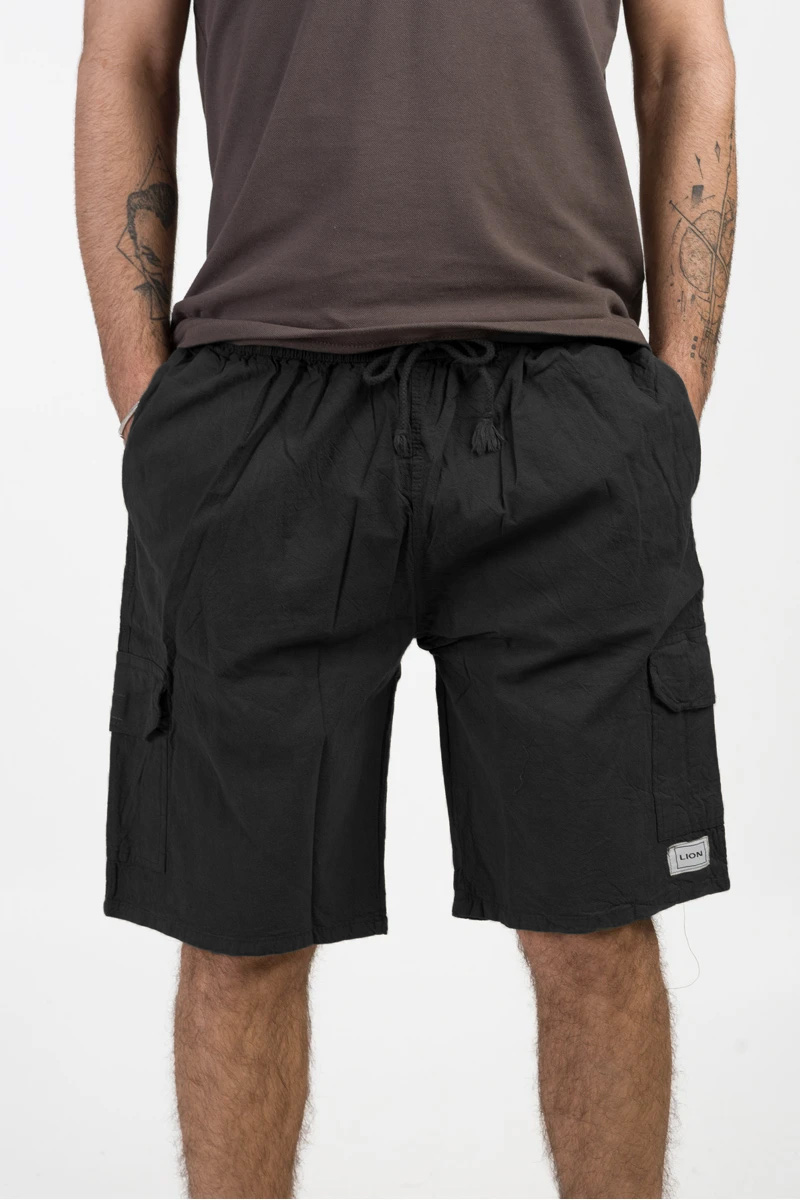 Men's LION Bermuda shorts with pockets BLACK
