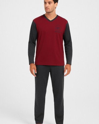 AUTUMN PAJAMAS LION CHAMPION BURGUNDY