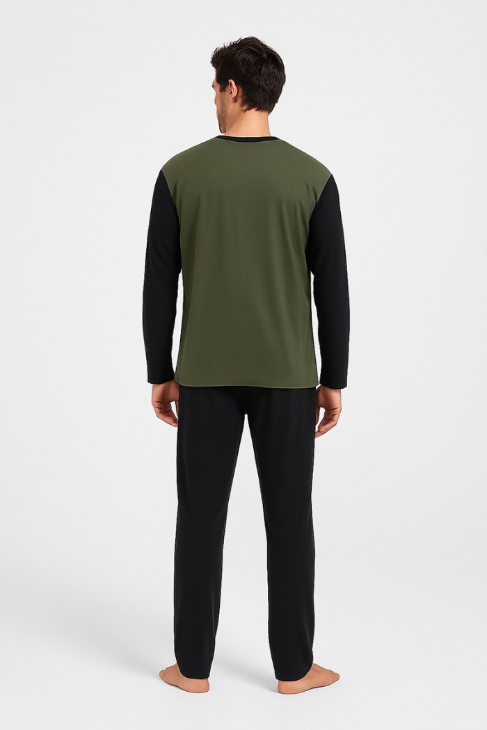 HERBSTPYJAMA LÖWE CHAMPION KHAKI